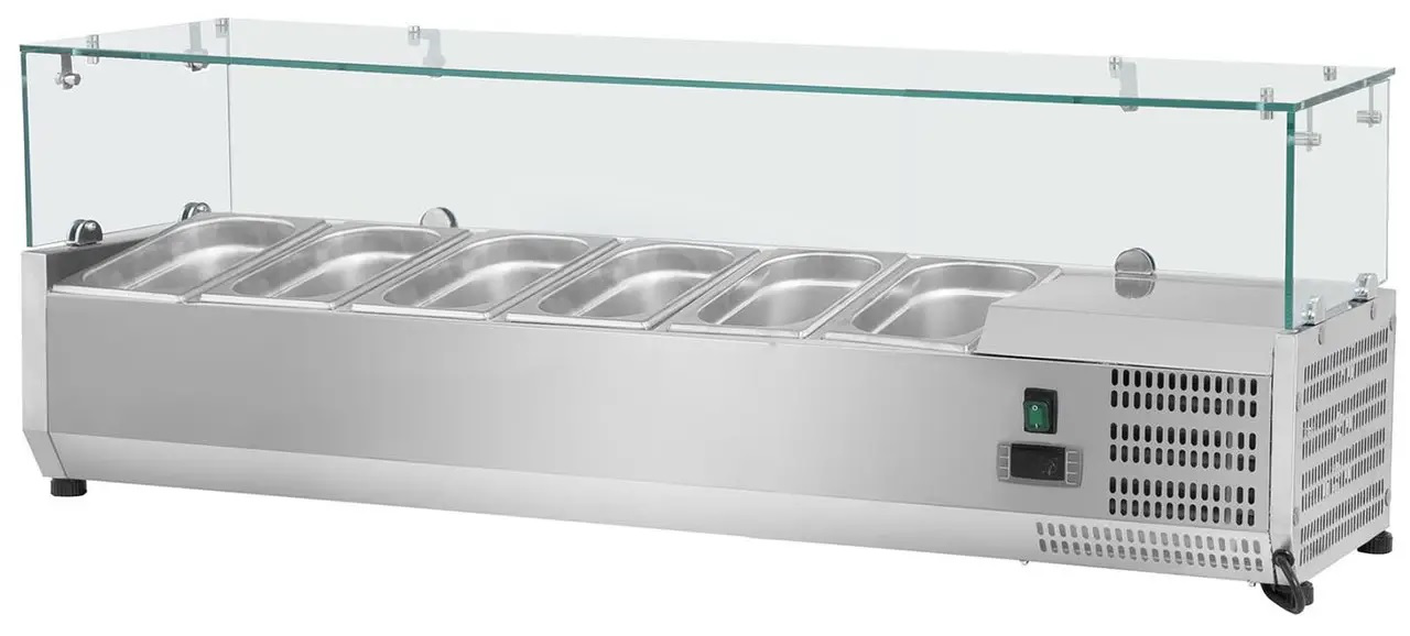 ХОЛОДИЛЬНА ВІТРИНА-НАДСТАВКА ЗІ СКЛОМ HURAKAN HKN-GXD1400GC